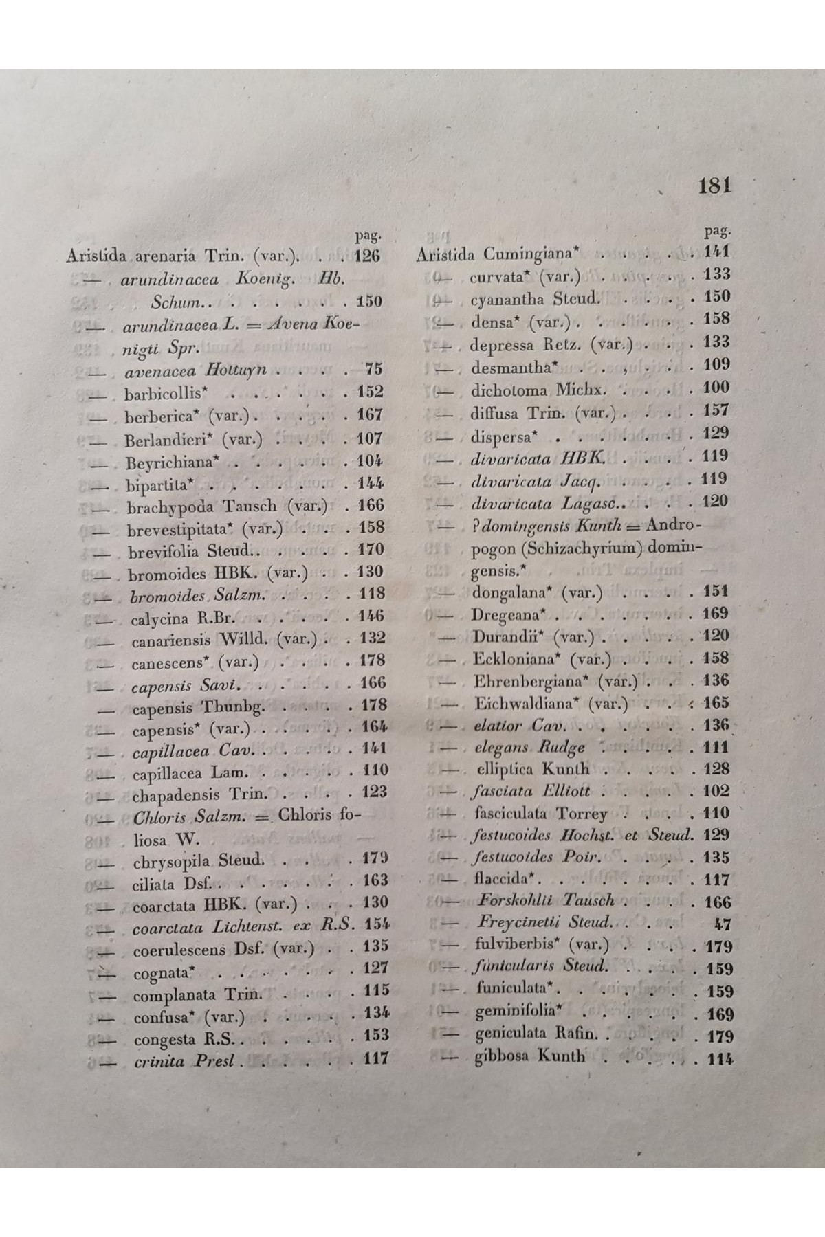 1842 г. Ботаническй труд, описывающего различные виды растений семейства злаков