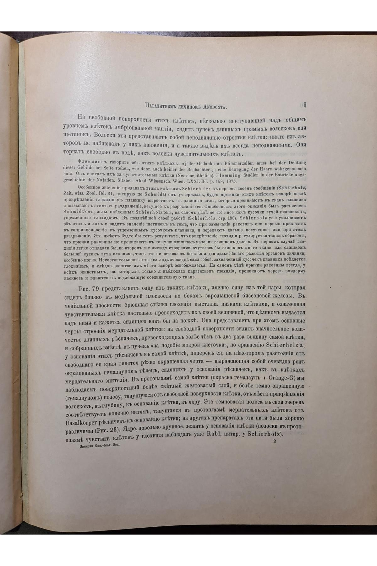 1903 р. Паразитизм личинок Anodonta