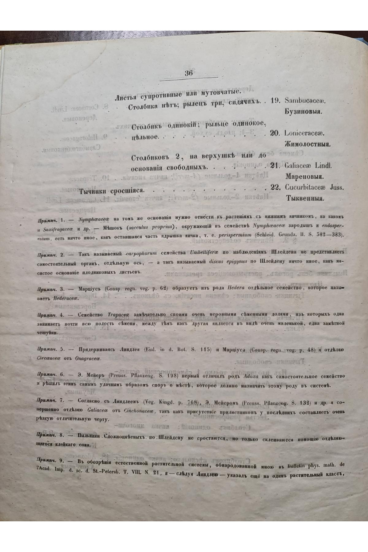 1853 г. Обозрение естественных семейств входящих в состав флоры губ. Киевского учеб. округ