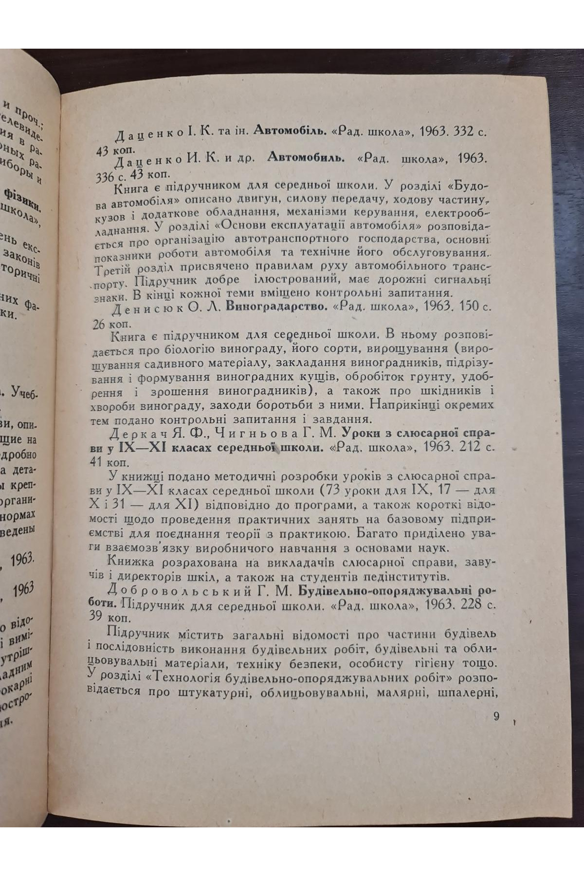  1964 р. Книги для вчителів Каталог  
