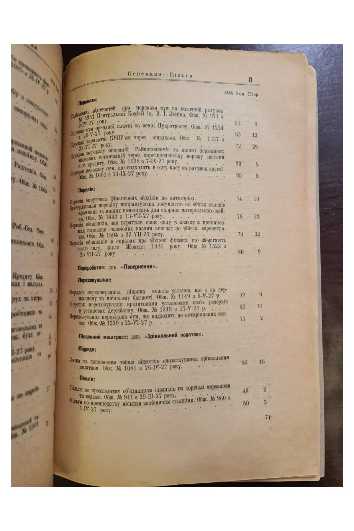  1927 р. Абетковий прикметний покажник
